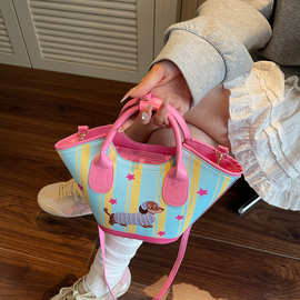 小众设计时尚腊肠狗手提水桶包2025新款超火菜篮子女包单肩斜挎包