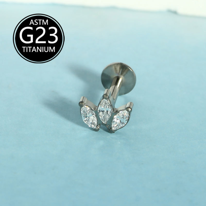Labret piercing jewelry detail image