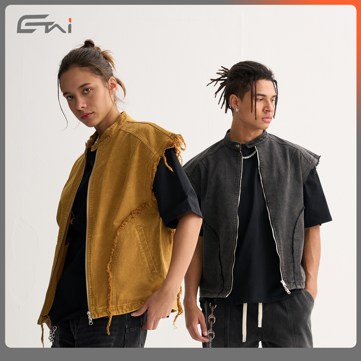 Chaleco Casual para Hombre de Algodón con Cuello Alto y Cierre de Cremallera para Uso Casual