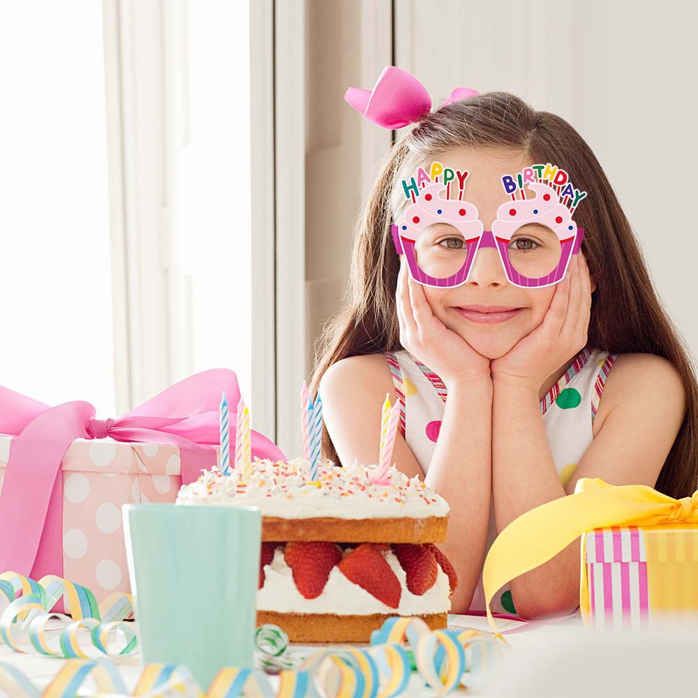 Nuevo ins fiesta de cumpleaños gafas de papel para niños fiesta foto accesorios gafas de dibujos animados Decoración de cumpleaños suministros