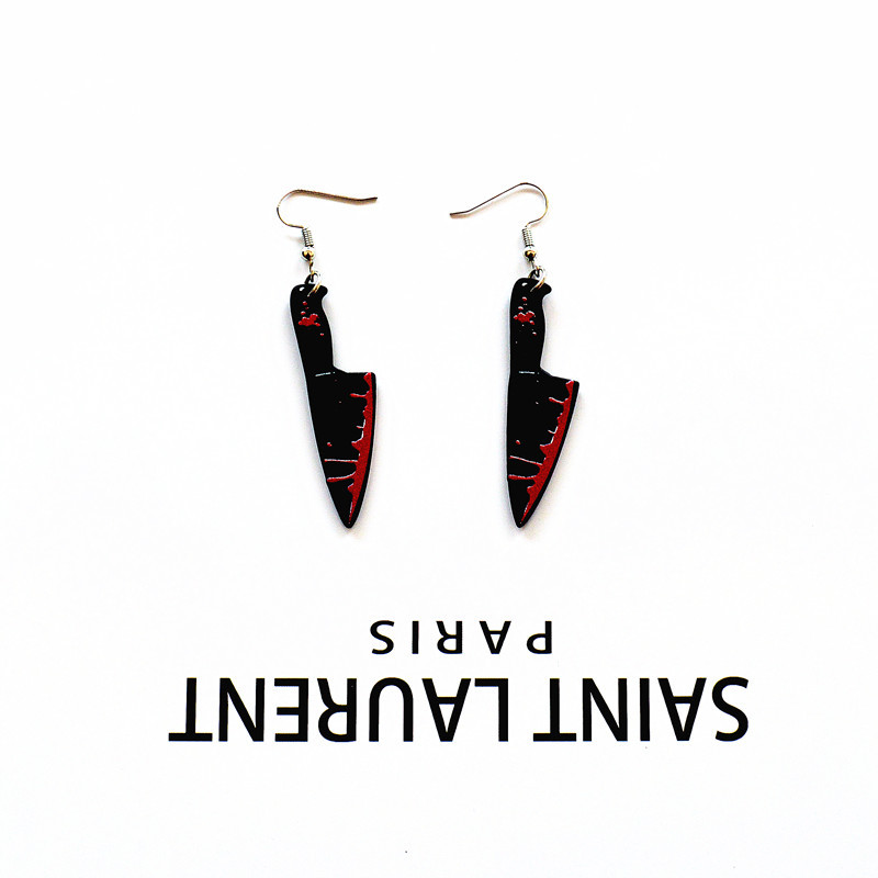 Festival Occasion Halloween Novelty Knife Arylic Festival Earrings Party Supplies Party Accessories