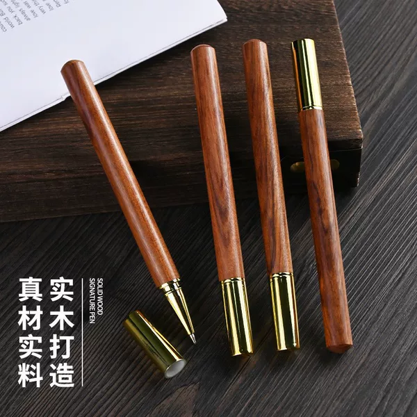 Factory Direct Sales Creative Rosewood Pen Business Gift Gel Pen Sandalwood Signature Pen Wooden Pen Supports Hundreds of Surnames