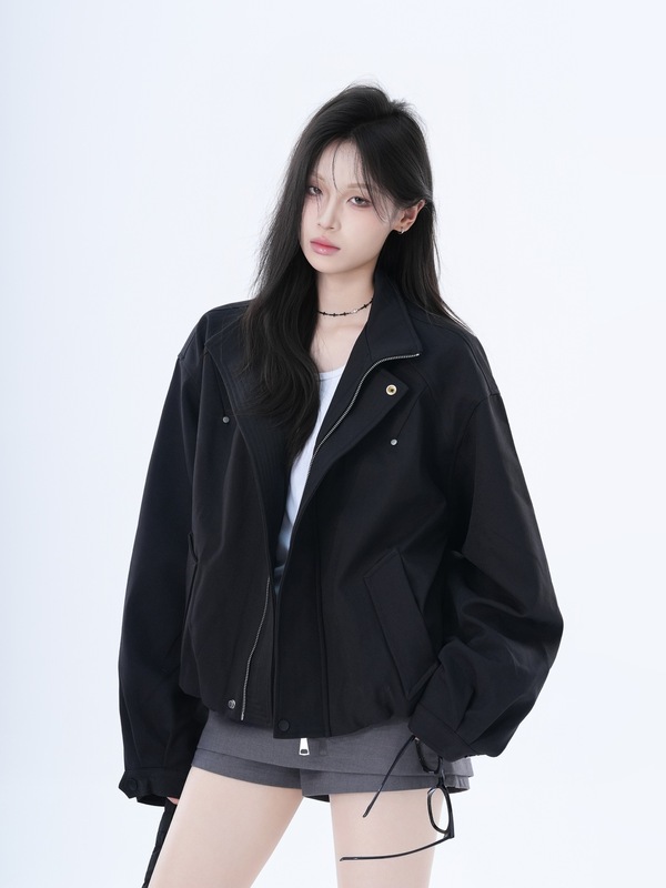 【坐吃山空】美式复古潮牌工装夹克女秋季宽松设计感小众廊形外套|undefined