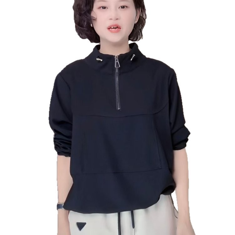 一件代发网店爆款，原装正品2025年秋季新款时尚半拉链立领卫衣|undefined
