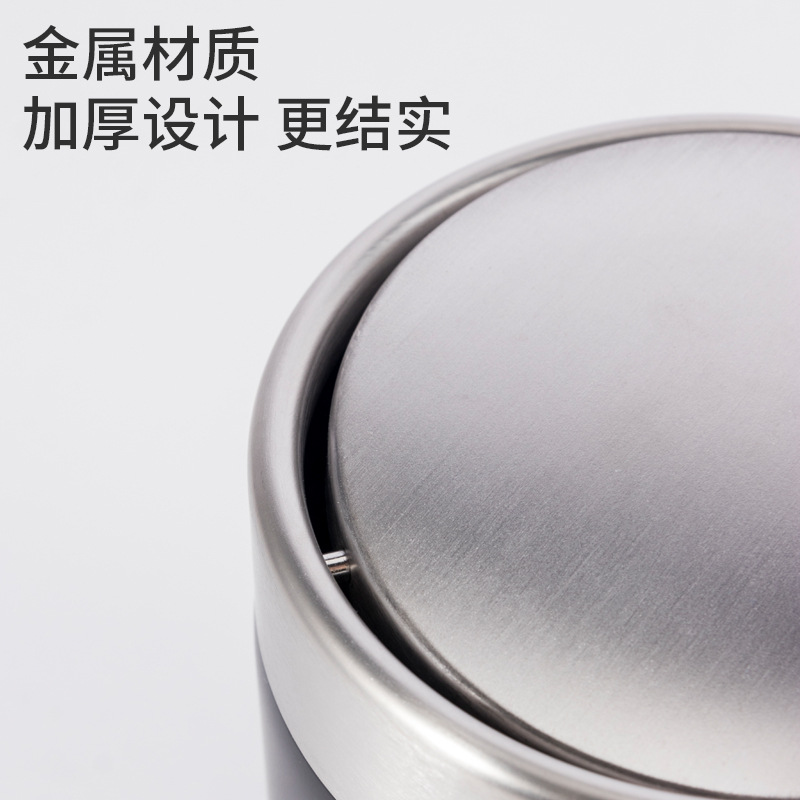 Cubierta de escritorio de oficina doméstica Cubo de basura pequeño Cubo de almacenamiento de basura redondo Cubierta oscilante Cubo redondo Cesta de basura