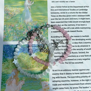 天然猫眼石贝壳五角星手链女ins小众设计简约冷淡气质韩版手链 女