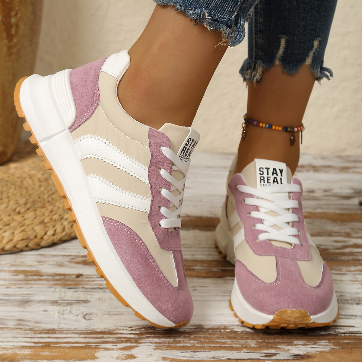 Comercio exterior Gump zapatos de mujer 2026 primavera nuevo tamaño transfronterizo ocio transpirable zapatos de malla zapatos blancos zapatos simples image 7