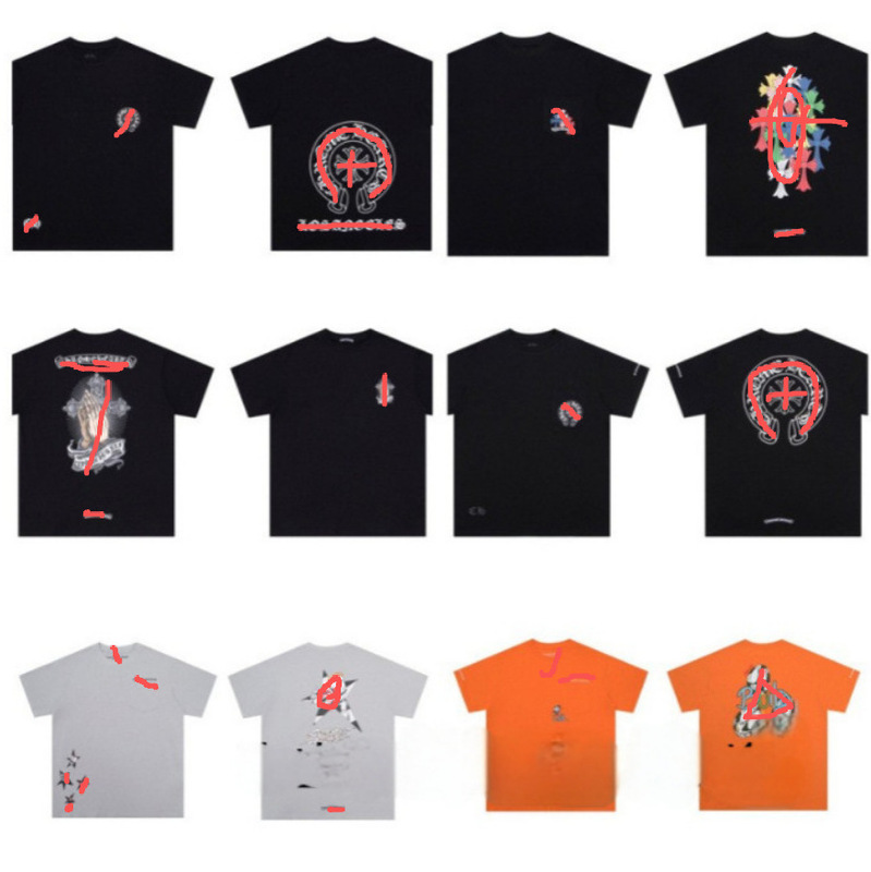Cross-Border High Version Croc T-Shirt Loose Trendy Croc Hand Cross Print Same Style for Men and Women Couples
