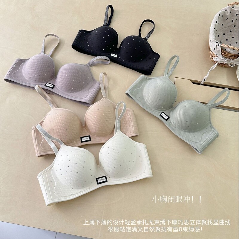 Seamless Push-Up Bra New Style Polka Dot Small Chest Push-Up Deep V Enhances Appearance, Gathers Side Breasts, Prevents Sagging, Fixed Sexy Bra Seamless Push-Up Bra New Style Polka Dot Small Chest Push-Up Deep V Enhances Appearance, Gathers Side Breasts, Prevents Sagging, Fixed Sexy Bra