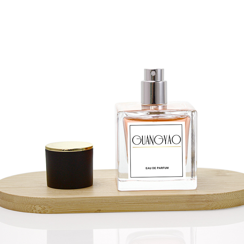 现货30ml50ml正方形香水瓶卡口加厚玻璃香水分装瓶白金盖香水喷雾