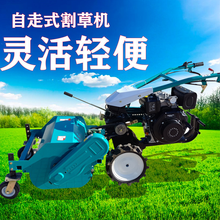 手扶碎草机农用小型果园大棚除草机自走式开荒秸秆灭茬打草机