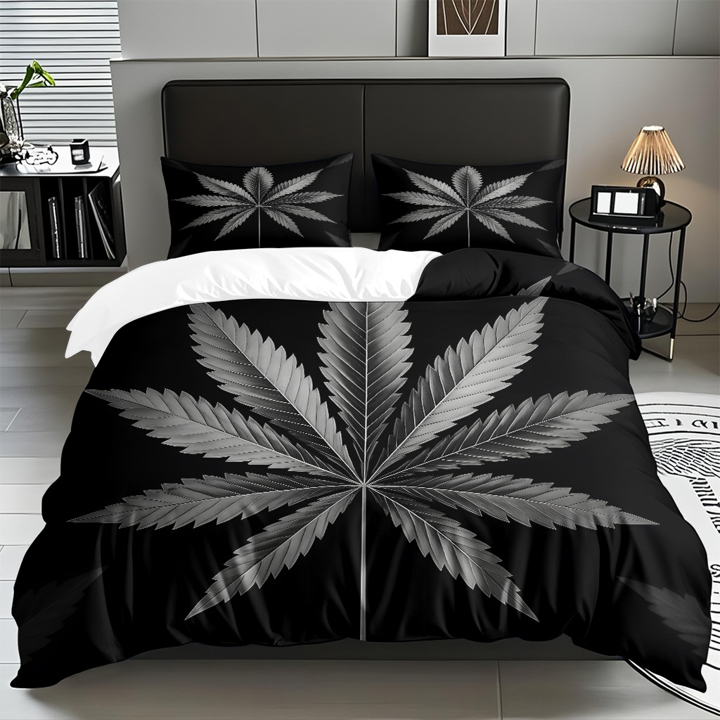 TEMU / JIT comercio exterior hogar patrón de hojas de colchón molido cubierta de colchón de tres piezas de fábrica directa a la figura puede fijarse