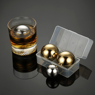 304 Stainless Steel Ice Hockey Whiskey Quick Frozen Ice Balls Ice Wine Stone Stainless Steel Ice Wave Balls Red Wine Ice Balls Round