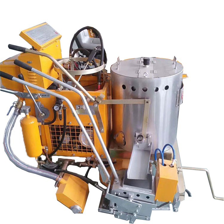 热熔划线一体机 手推式热熔釜标线机 不锈钢保温加热桶画线机