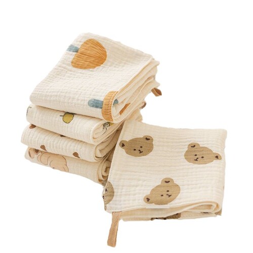 Baby Towel 25*50 Children's Rectangle Cotton Gauze Four-Layer Soft Absorbent Newborn Baby Face Towel and Drool Cloth