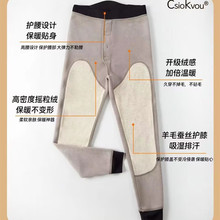 高腰护膝弹力暖绒裤冬季内搭棉裤衬裤修身加绒加厚保暖裤男
