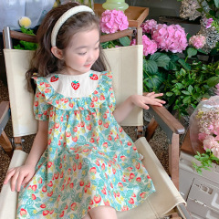 女童夏季連衣裙2024新款洋氣女寶寶夏裝碎花裙子夏款兒童裝公主裙