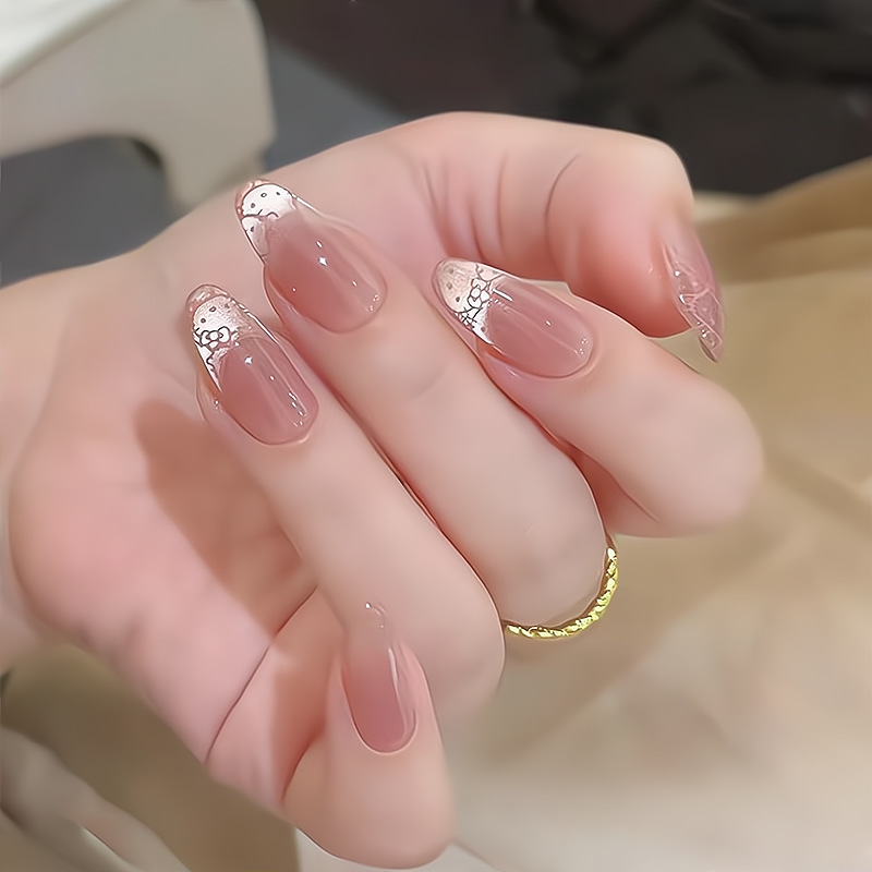 [Ling Luo Original] French Kitty Cat Blush Whitening Cute Cat Eye Handmade Wearable Nail Products Wholesale