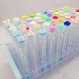 花系试管装睫毛刷水晶睫毛刷带管美睫梳子试管睫毛刷跨境批发