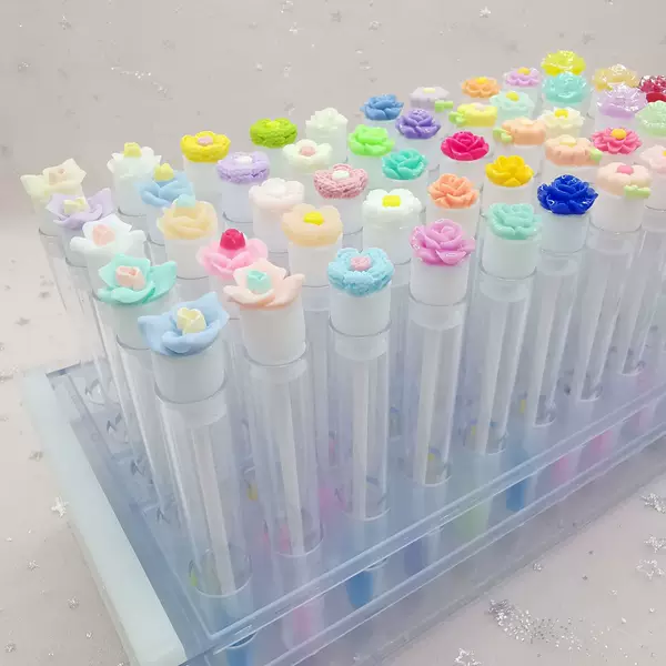 Flower test tube mascara brush crystal mascara brush with tube eyelash comb test tube mascara brush cross-border wholesale