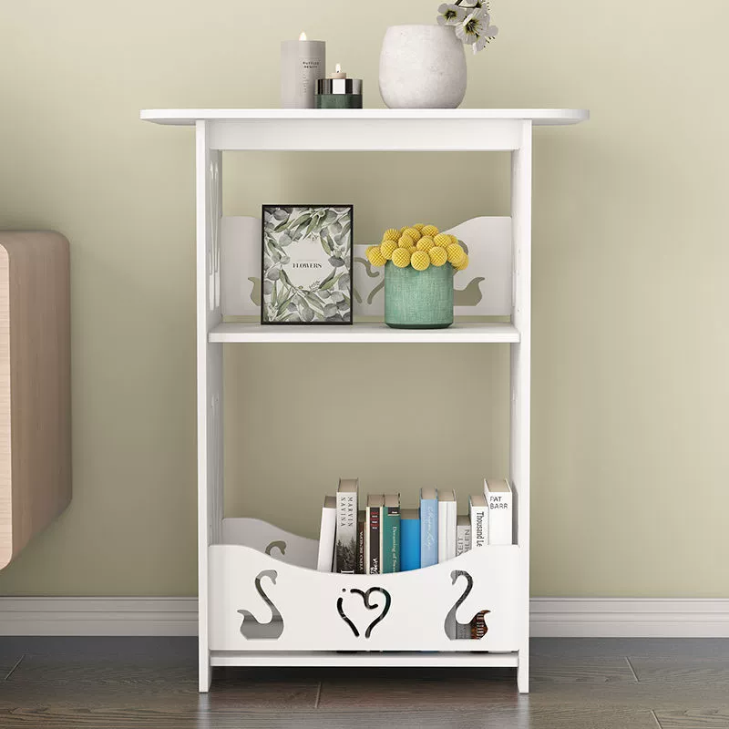 Настольная тумбочка, декоративная надпись LOVE с вырезами, высота 40/50/60 см, полка на одну или две