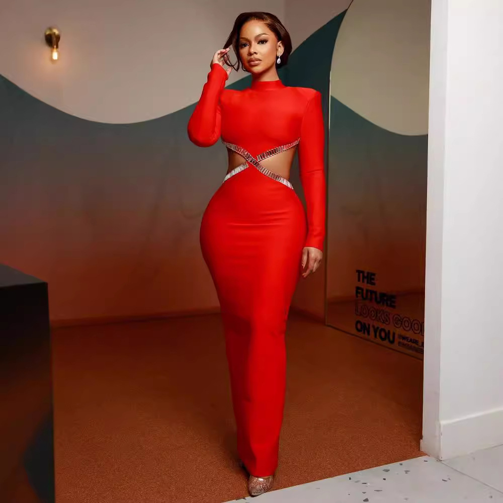 Red fashionable elegant design fitted elastic bandage