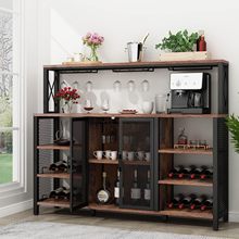 葡萄酒吧櫃55英寸的廚房餐具櫃和葡萄酒架存儲自助餐櫃工業咖啡櫃