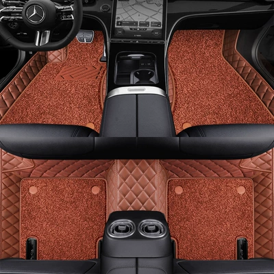 Special Leather All-Inclusive Floor, Ayaqaltılar (Kovriklər) - brown-imitation-cashmere-double-layered-foot-pads