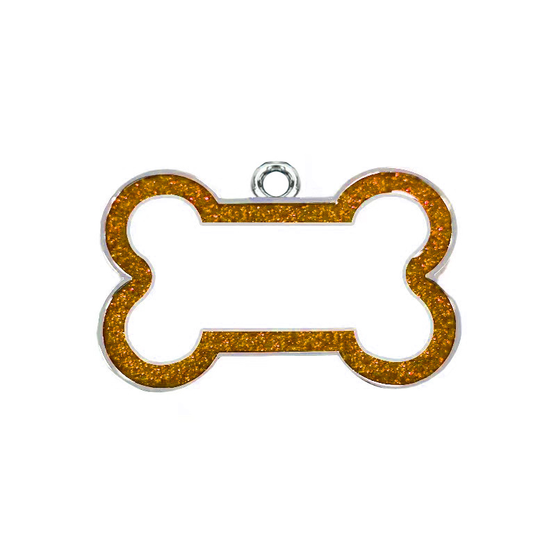 Aleación de zinc perro anti-perdida hueso transfronterizo borde polvo flash pet collar colgante etiqueta colgante grabación láser