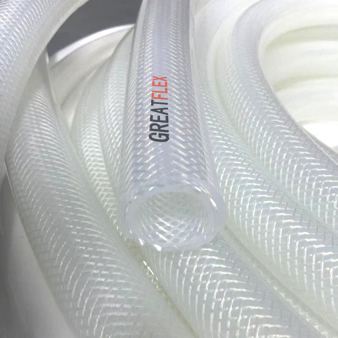 GREATFLEX耐高压高温加厚防爆内嵌网纹纤维透明硅胶软管 清仓BP20