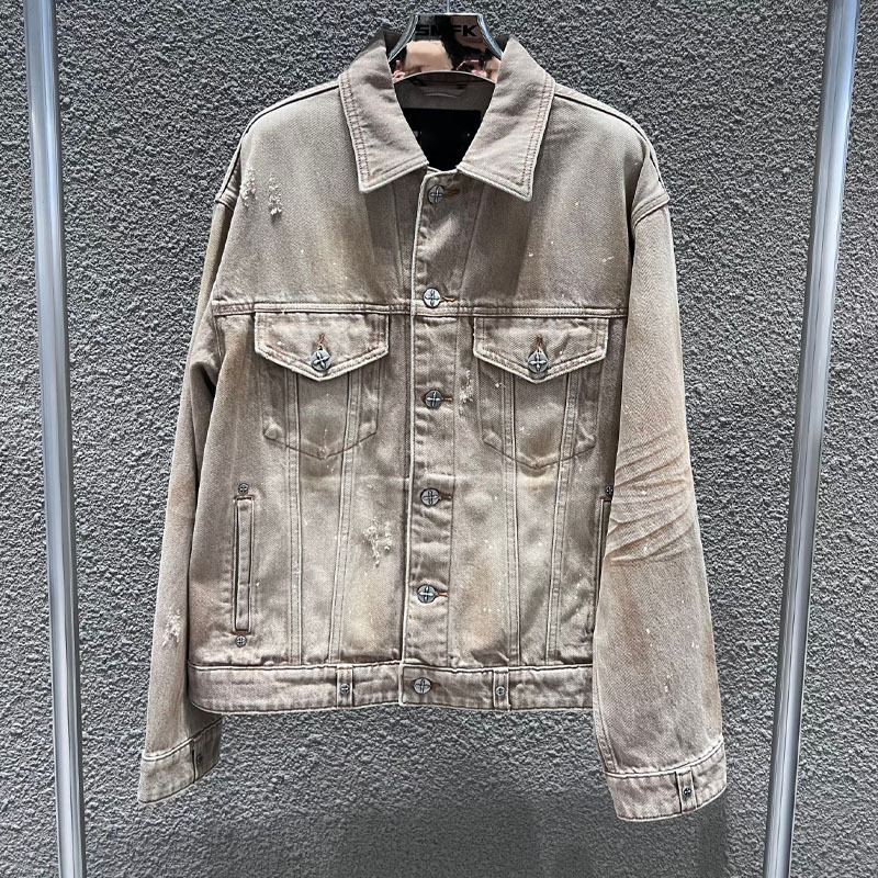 SMFK狂野大陆巨型牛仔夹克手工做旧亮钻设计感水洗休闲宽松女外套|undefined