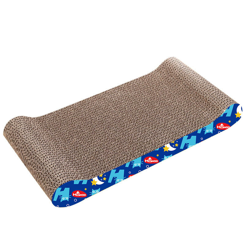 Punto al por mayor Hawo lanzando hueso corrugado papel gato Scratch tablero espesado 4cm diversión gato Scratch tablero gato juguete