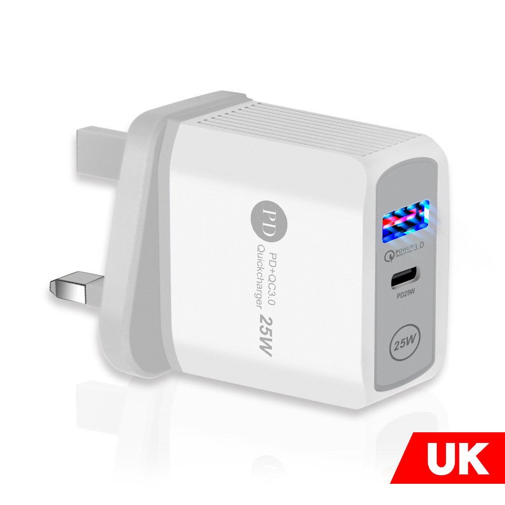 PD25W Handy-Ladegerät 5V5A Schnellladekopf-Typ-C-Adapter nach britischem Standard_voghion.com