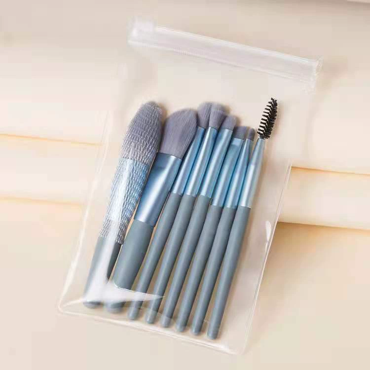 Handheld Makeup Brush Set, 8-Piece Soft Foundation Brushes with PVC or Leather Case, Beginner Kit