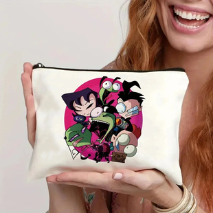 Intruder Zim Alien Anime Print Handbag Large Capacity Shopping Bag with Coin Purse Women's Gift