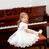 Wedding dress, skirt, small princess costume, children's piano performance costume, Birthday gift, long sleeve