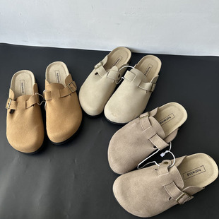 Birkenstock Shoes Thick-Soled Slippers for Men 2025 Spring New Outer Wear Retro Slip-On Lazy Birkenstock Toe Half Slippers
