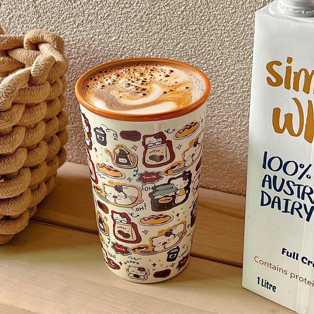 Tazas de cerámica retro tazas de desayuno taza de café taza universal taza de agua regalo de cumpleaños