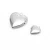 Necklace stainless steel heart-shaped, glossy pendant, round photo frame