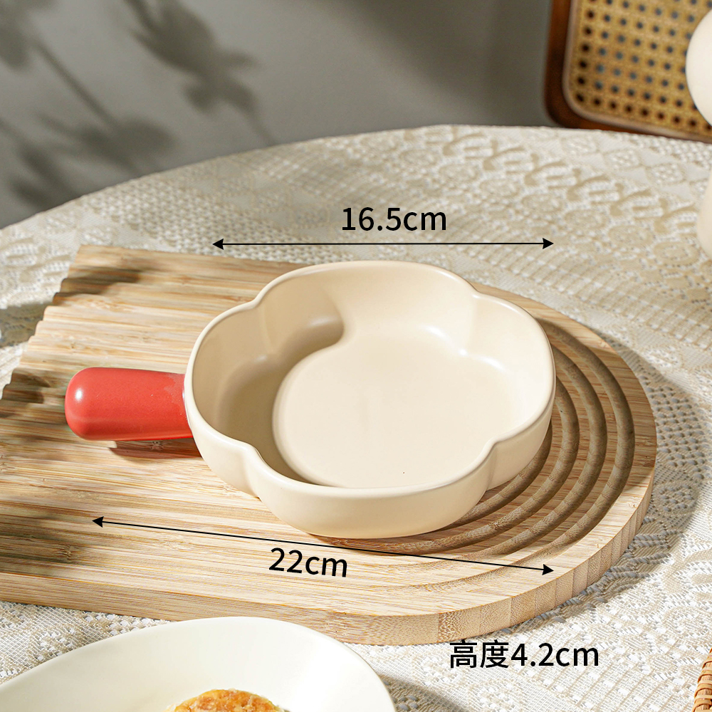 Mango de cerámica para hornear tazón de macarrón para horno de microondas platos para hornear platos de arroz para horno de queso
