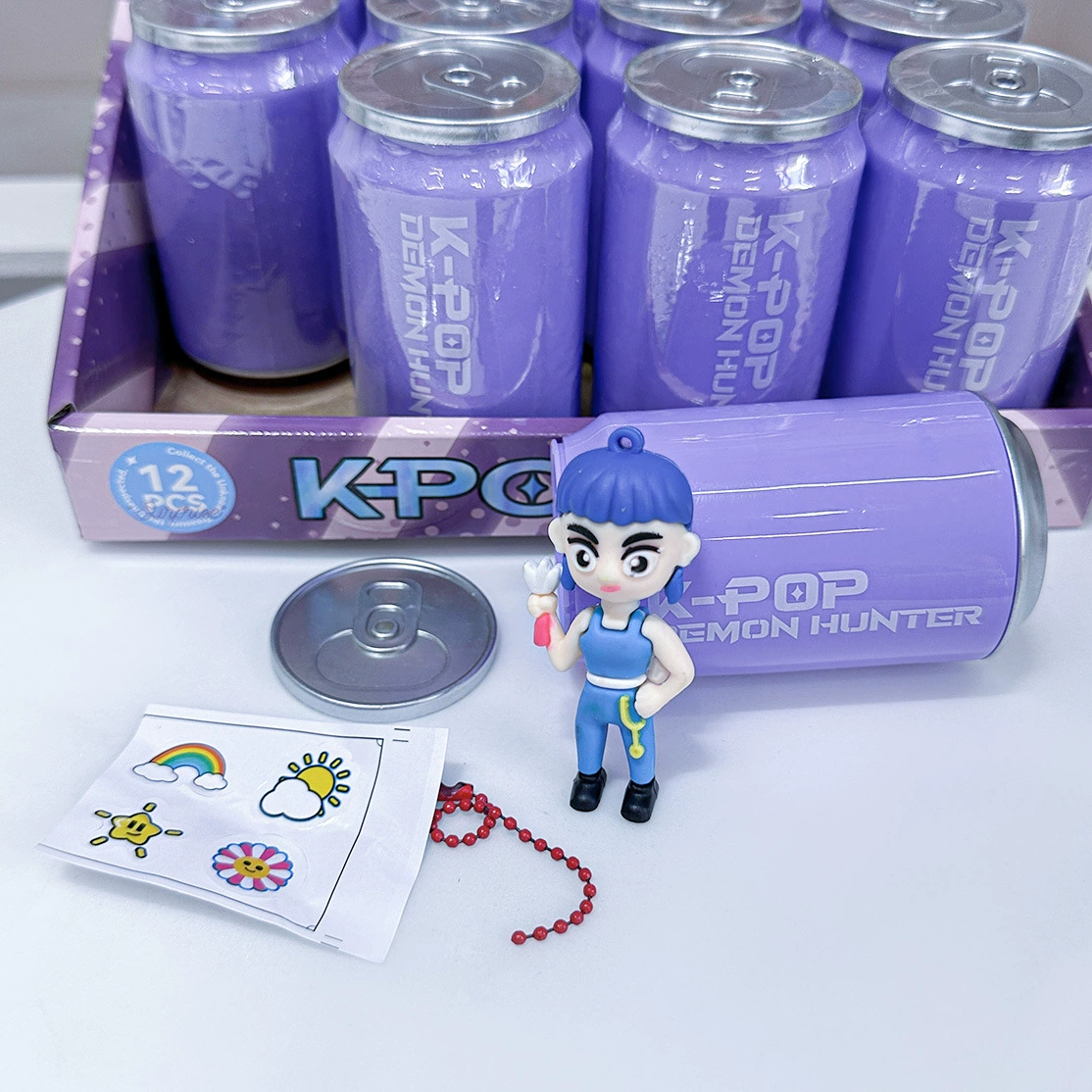Keychain blind-box can (K-POP) collectible, pull-tab soda can design, random 1PC or 12PC display