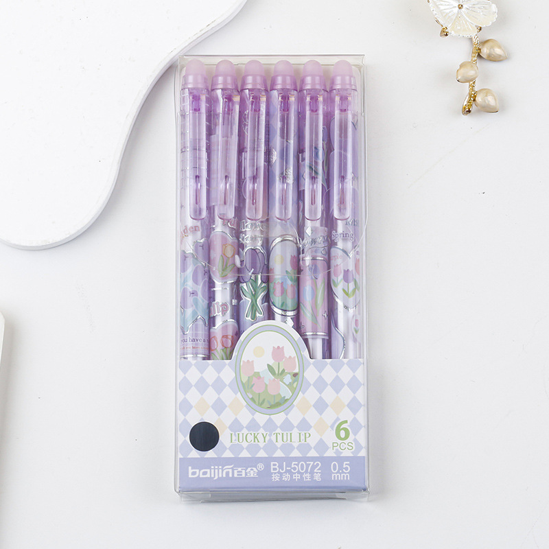 Presione el lápiz limpiable azul cristal 0.5 azul lápiz mágico limpiador pulsador lápiz neutro alto valor de la cara en el viento lápiz azul limpiable