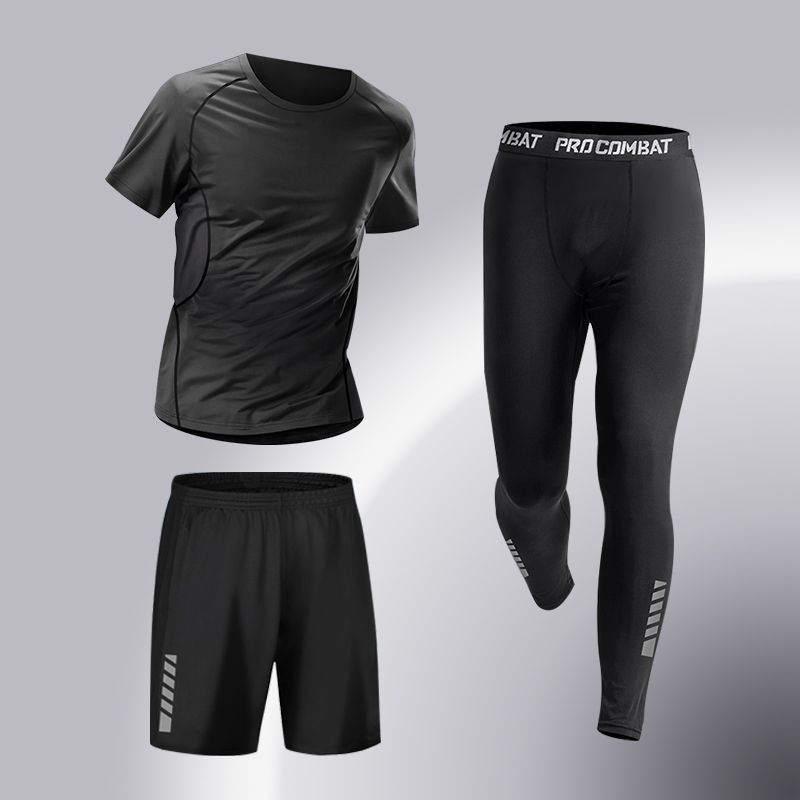 Ropa de fitness para hombres, traje de entrenamiento de baloncesto de alta elasticidad, traje deportivo de secado rápido, traje deportivo de corrida de la mañana, traje deportivo de bicicleta