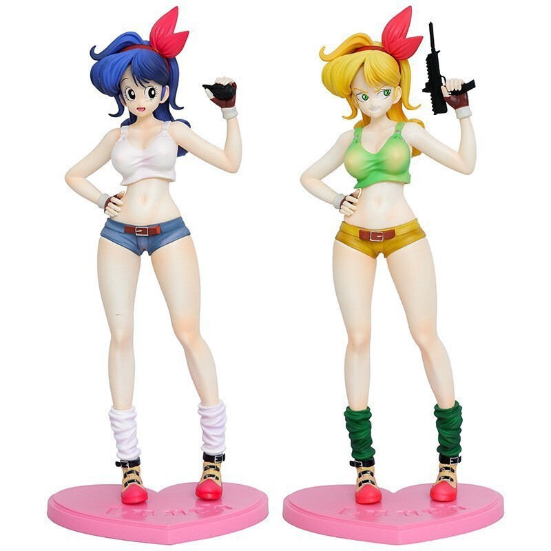 7 Dragon Ball gk Yellow Hair Lanqi Blue Hair Lanqi Love Beauty Girl Hand-made Model Statue Ornaments Gift