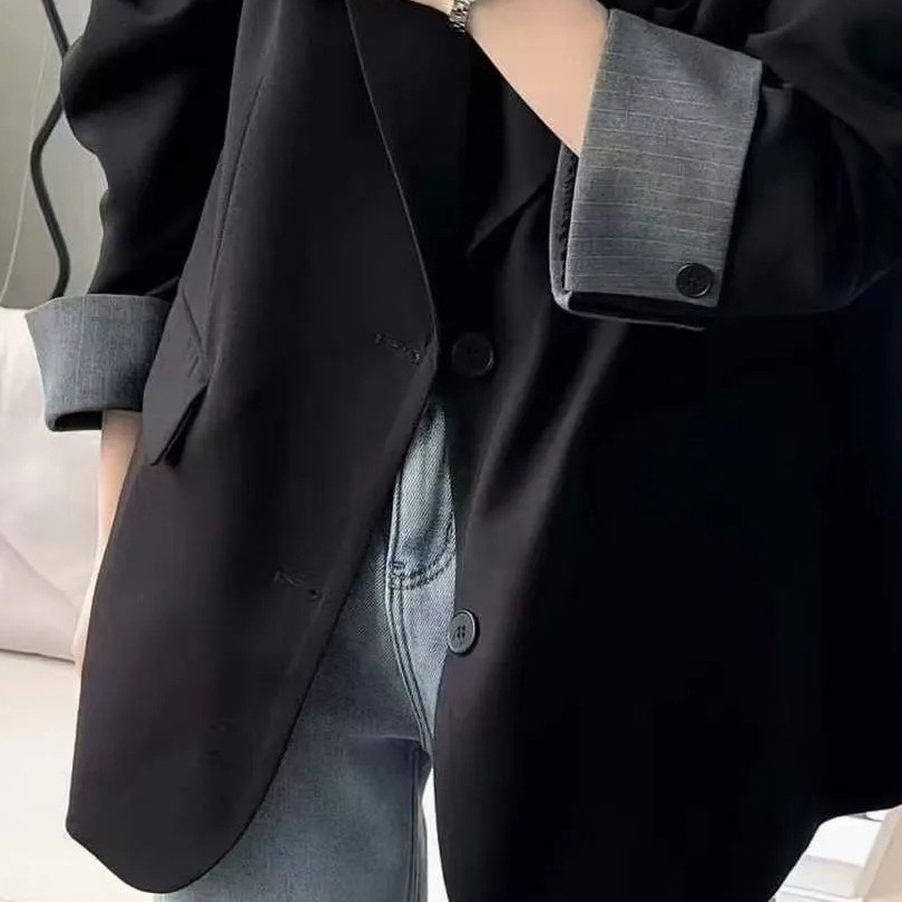 Spring and Autumn Drape Suit Jacket for Women 2025 New Plus Size Design Casual Loose Korean Style Regular Shoulder Large Size Suit for Women