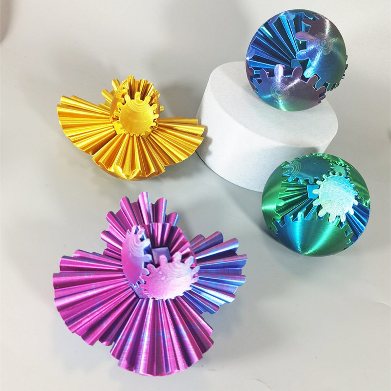 Impresión 3D creativa y colorida de engranajes de pelota de ocio, entretenimiento giratorio, juguetes para niños descomprimidos