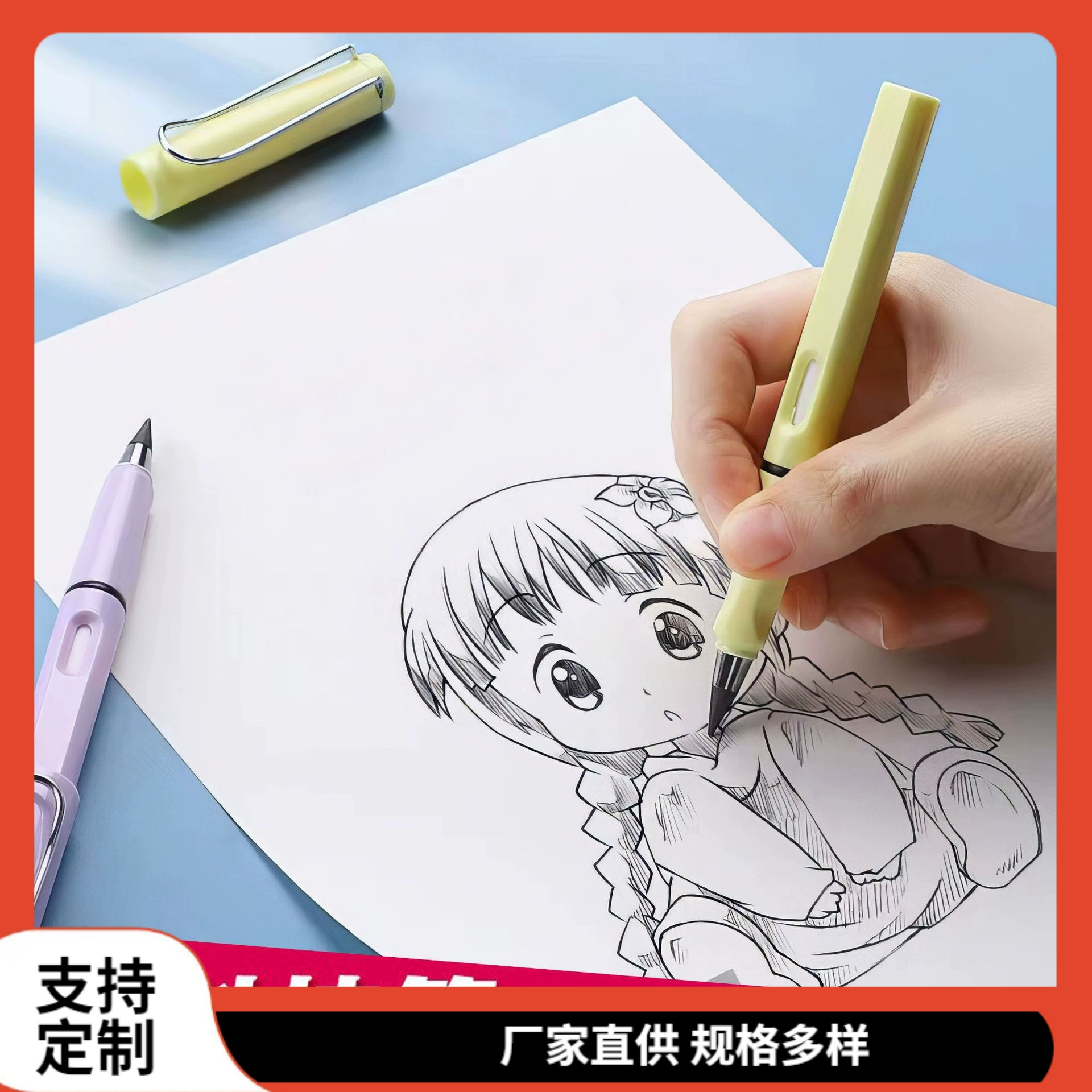 ♔ Вечный карандаш с черной технологией, карандаш без заточки, износостойкий наконечник ручки, эскиз для письма, нелегко сломать, сменный наконечник ручки, вертикальный грифель