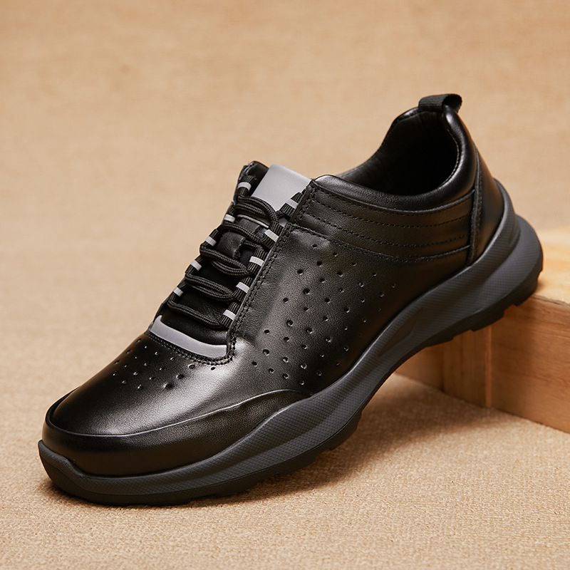Broken size special price perforated sports leisure with genuine leather straps, hollowed out and breathable men's shoes_voghion.com