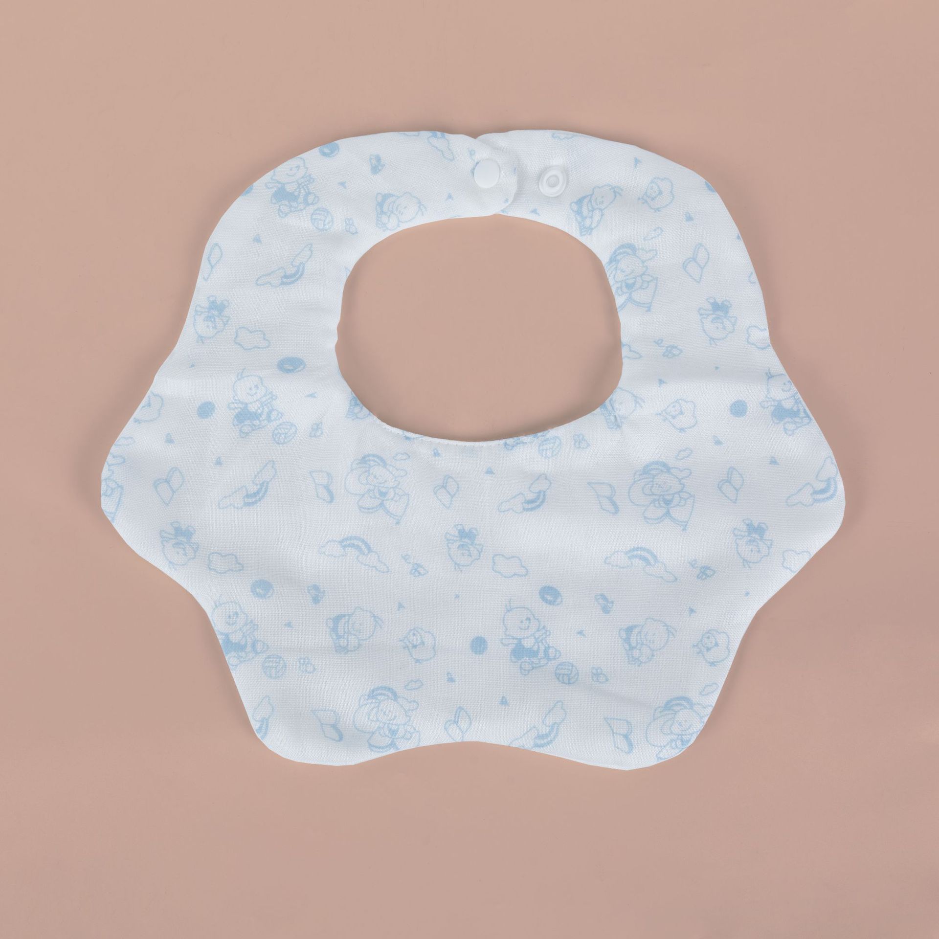 Toalla de saliva para bebé 6 capas de gasa de algodón grueso babero de bebé de 360 grados con impresión de dibujos animados babero para bebé