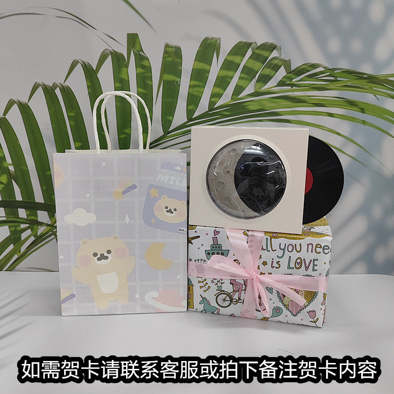 レトロな黒ゴムレコード機bluetoothスピーカーtfカード音楽bluetoothオーディオusb充電月時計星空灯|undefined